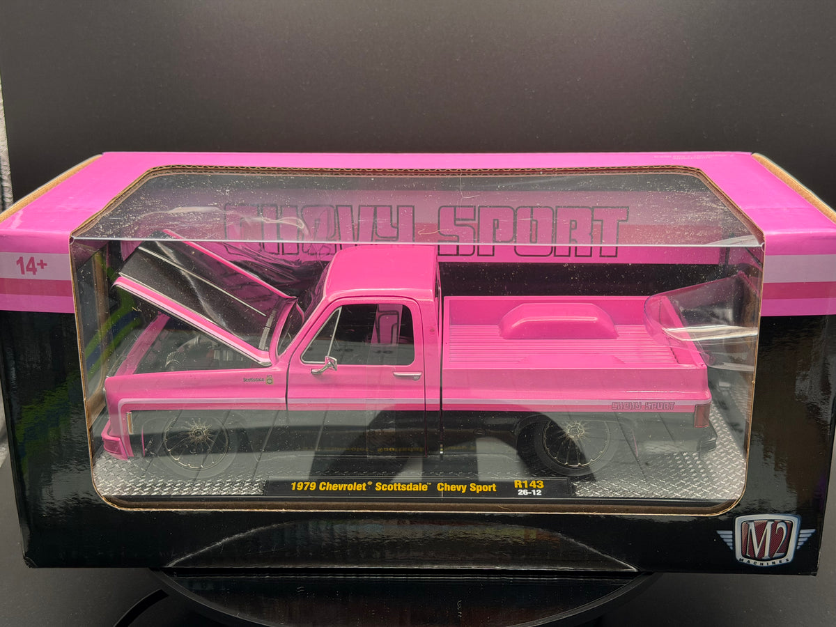M2 Machines 1979 Chevrolet Scottsdale Chevy Sport – Pink – R143 1:24 Scale