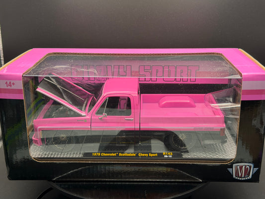 M2 Machines 1979 Chevrolet Scottsdale Chevy Sport – Pink – R143 1:24 Scale