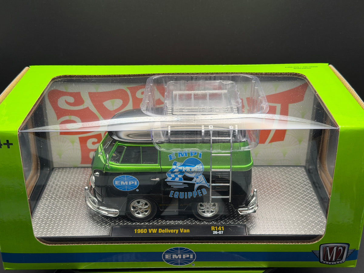 M2 Machines 1960 VW Delivery Van – EMPI Equipped – Green & Black – R141 – 1:24 Diecast