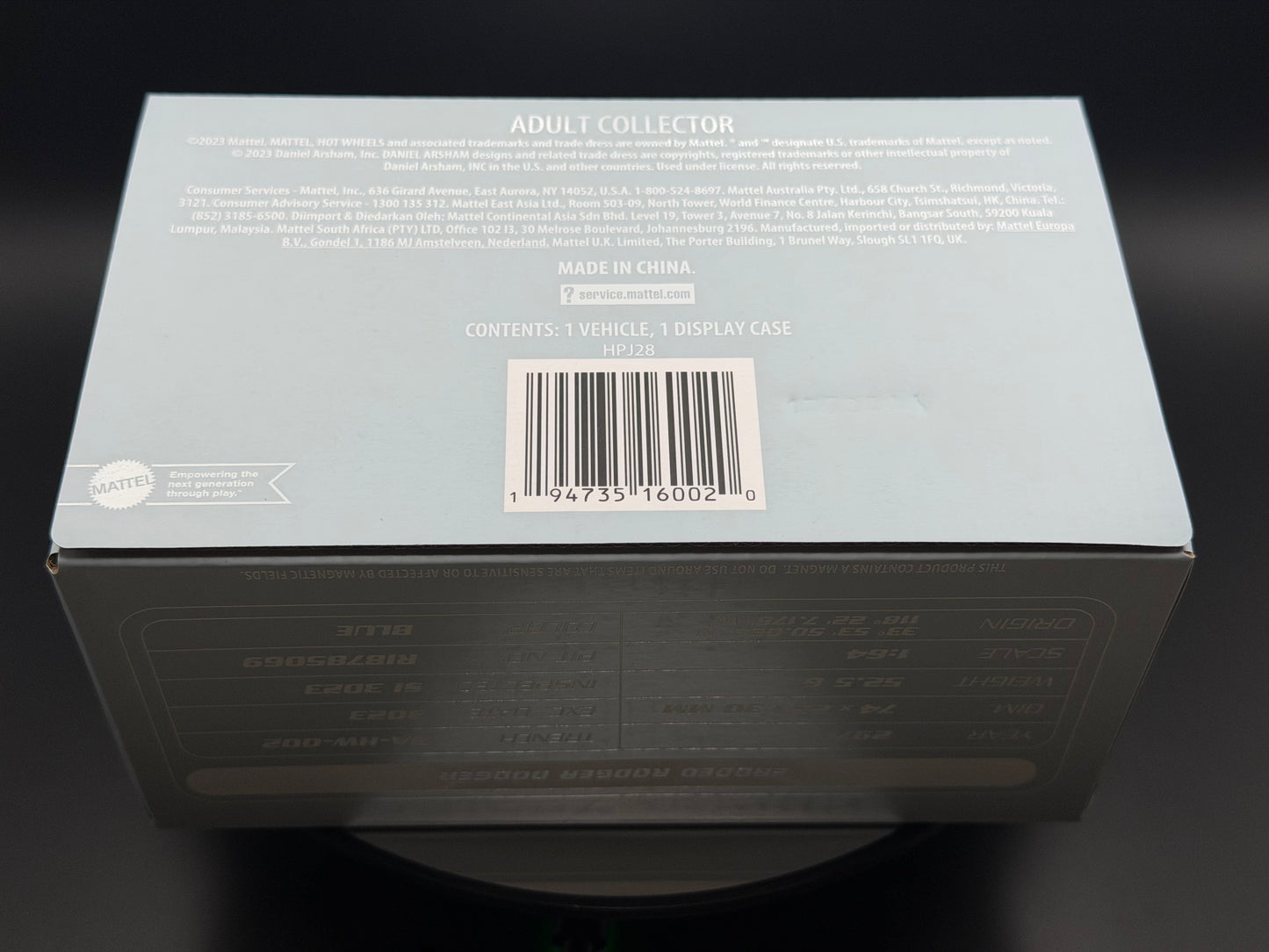Hot Wheels x Daniel Arsham Eroded Rodger Dodger – HPJ28 | Opened