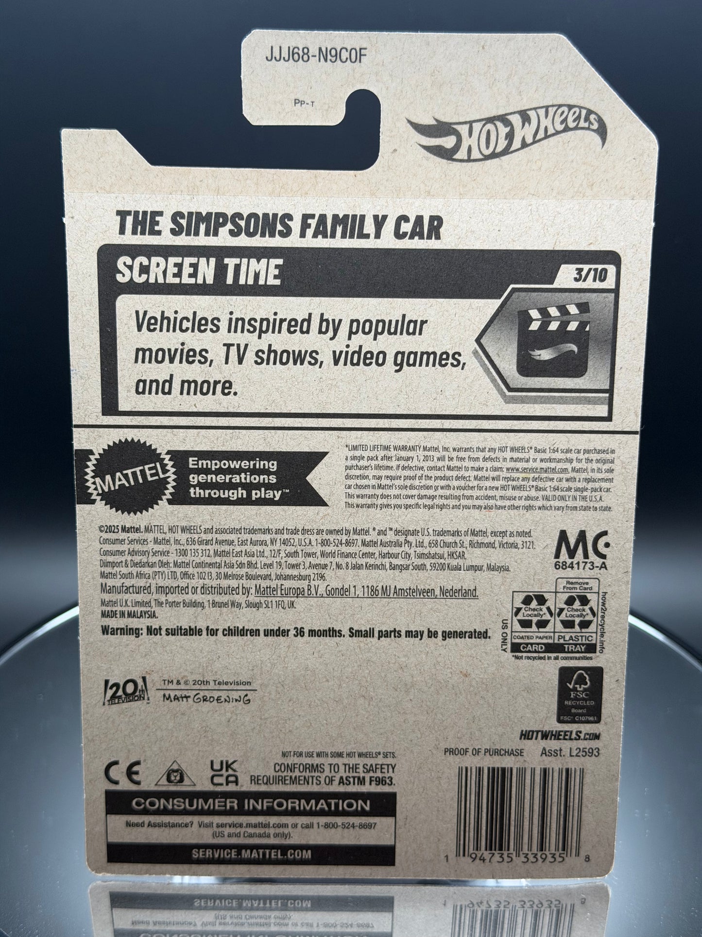 Hot Wheels 2026 The Simpsons Family Car – Pearl Pink | 108/250 Screen Time JJJ68